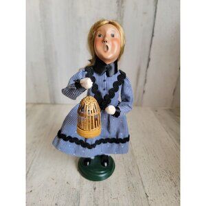 Byers Choice caroler girl bird cage vintage Xmas home decor